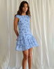 Image of Mirtilo Mini Dress in Inky Blue Floral Mesh