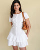 Image of Movan Dropped Waist Mini Dress in White