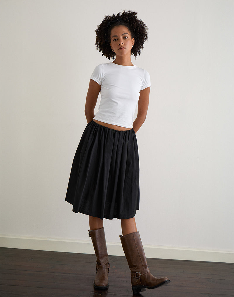 Image of Murphy Knee Length Skirt in Black