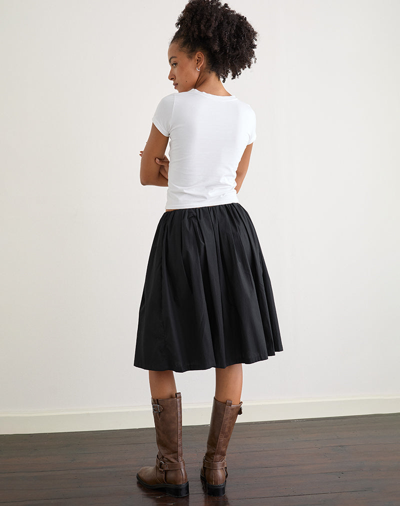 Image of Murphy Knee Length Skirt in Black