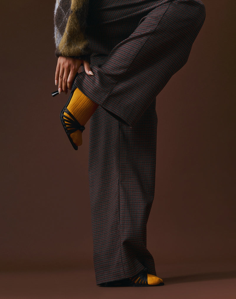 Image of Nala Trouser in Heavy Woven Check Blue and Red