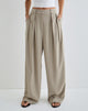 Image of Nala Wide Pleat Trouser in Taupe Tailoring