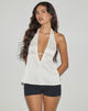 Image of Nobara Longline Halterneck Top in Jacquard Ivory