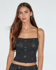 Image of Nobita Cami Top in Flower Broderie Black