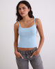 Image of Ziva Knit Cami Vest Top in Blue
