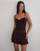 Image of Nystin Plunge Top with Lace in Bitter Chocolate