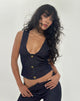 Image of Oria Vest Top in Dark Denim Indigo
