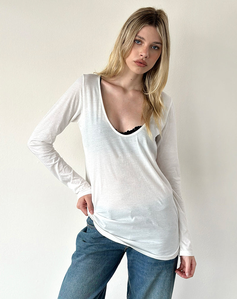 Image of Orten Top in Cotton Jersey 60's Off White