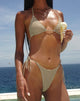 Image of Lentra Bikini Bottom in Horizontal Stripe Yellow
