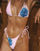 Image of Lentra Bikini Bottom in Pink and Blue Watercolour Flower