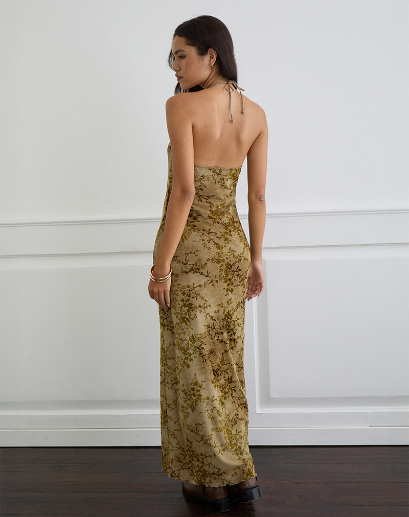 Image of Rabika Maxi Dress in Burn Velvet Green