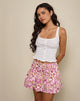 Image of Raffita Mini Skirt in Blossom Floral Pink