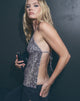 Image of Rafina Halter Top in Chiffon Sequin Grey
