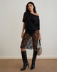 Image of Ramona Midi Skirt in Sequin Lace Black
