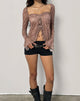 Image of Ratu Top in Mesh Vintage Paisley Pink