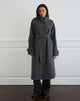 Image of Ravari Belted Trench Coat in Charcoal Check