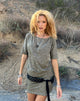 Images of Reeta Mini Dress in Glitter Knit Khaki