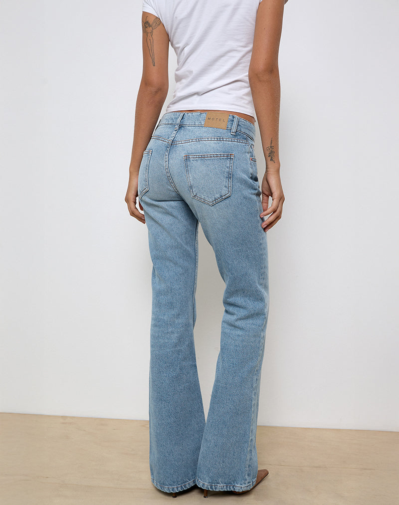 Image of Rigid Low Rise Flare Jeans in Bright Blue Used