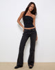 Image of Rigid Low Rise Flare Jeans in Washed Black Grey