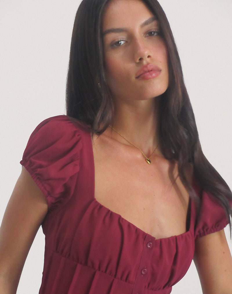 Image of Rolina Blouse in Chiffon Burgundy