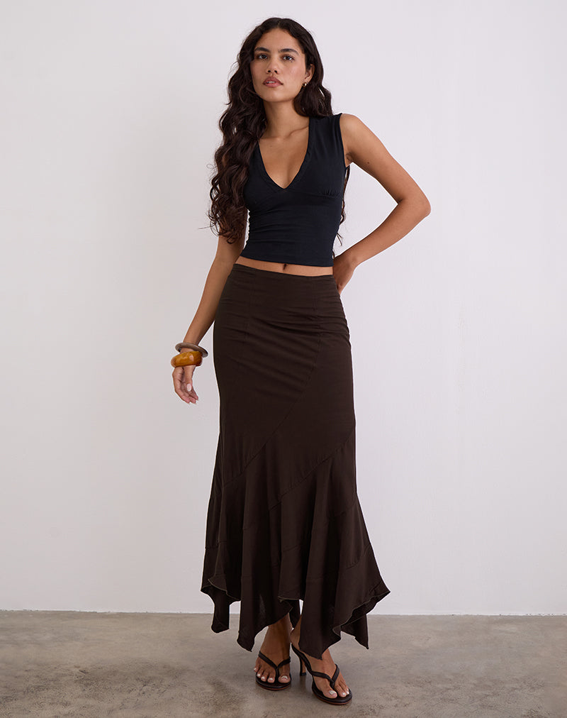 Image of Rombe Maxi Skirt in Bitter Chocolate