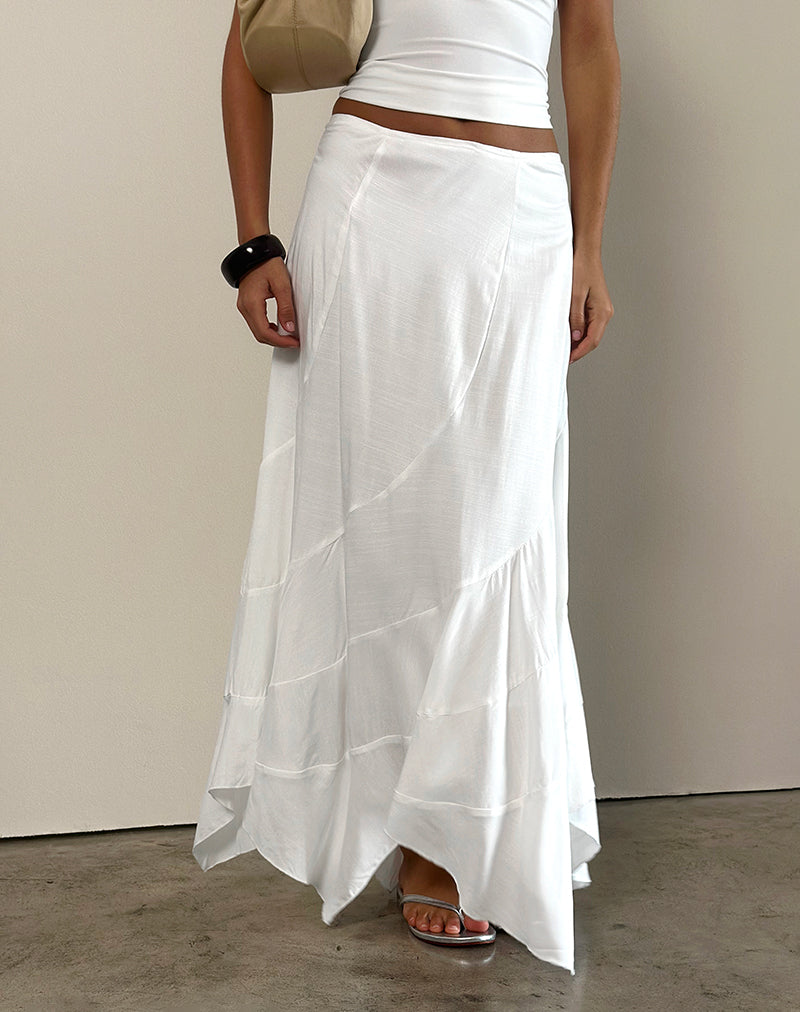 Image of Rombe Seamed Fairy Midi Skirt in Ivory