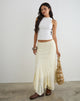 Image of Rombe Maxi Skirt in Crinkle Butter Yellow