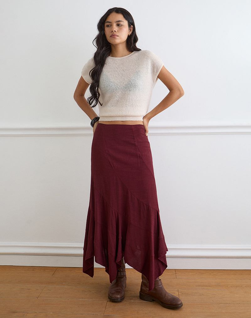 Image of Rombe Maxi Skirt in Maroon
