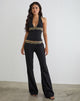 Image of Rosimo Flare Trouser in Black with Embroidered Sequin Trim