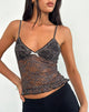 Image of Rumaysa Cami Top in Mini Polka Black and White Printed Lace
