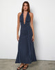 Image of Ryoko Maxi Dress in Cupro Ocean Storm