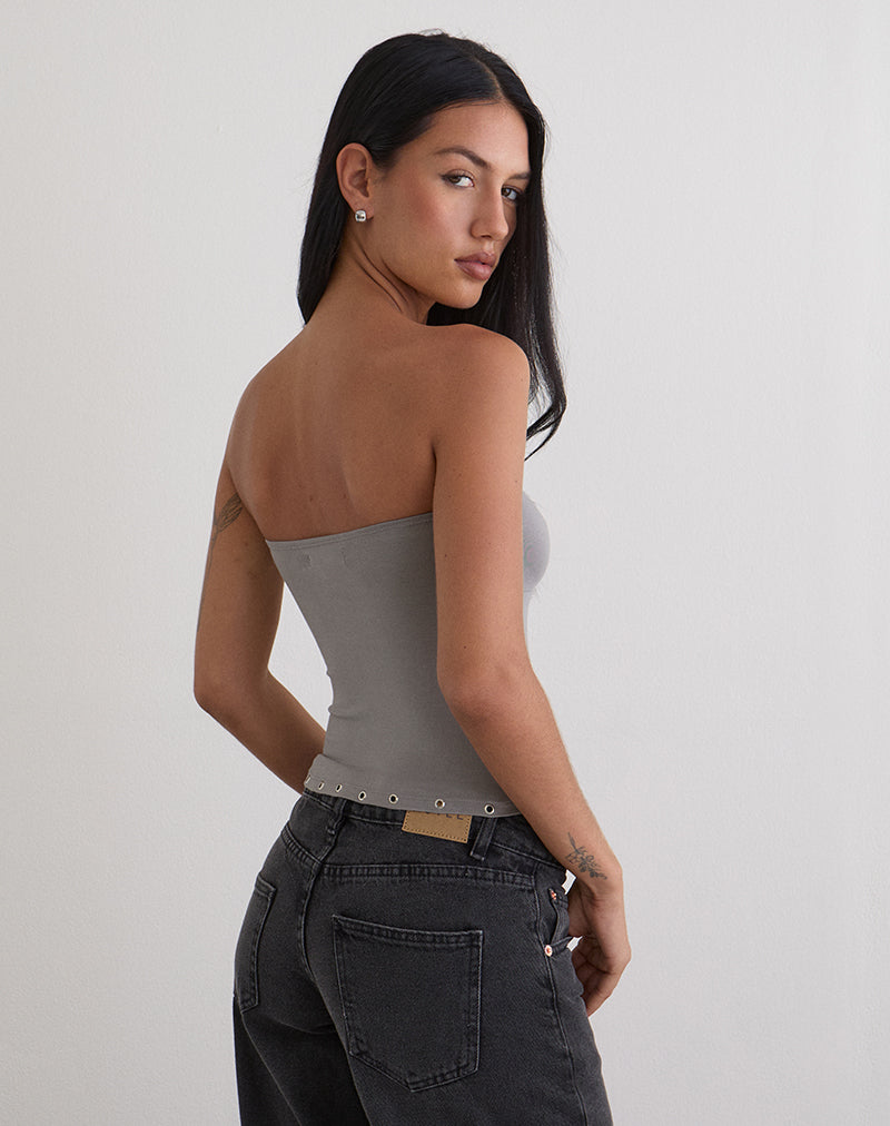 Image of Ruki Bandeau Top in Rayon Jersey Grey
