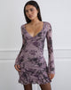 Image of Sezuko Dress in Flock Shadow Flower Purple