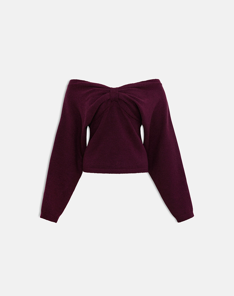 Image of Sikuna Bow Jumper in Deep Purple