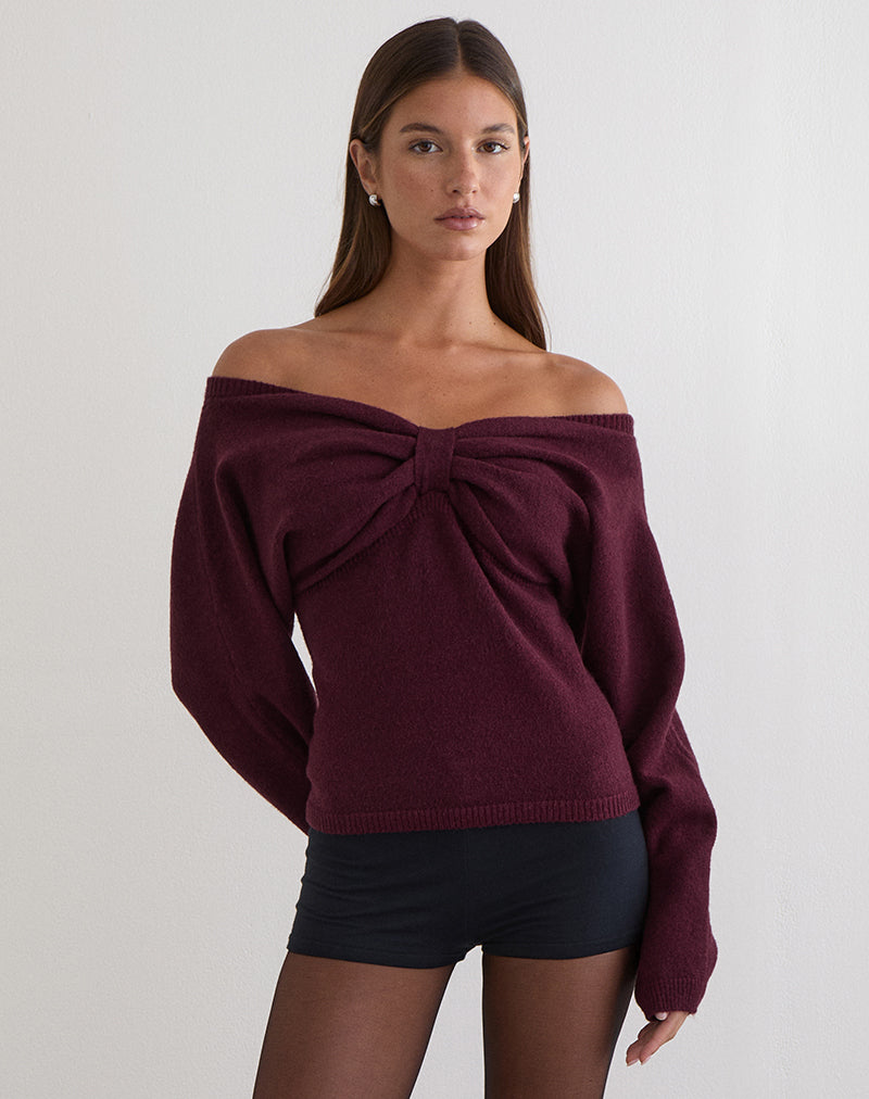 Image of Sikuna Bow Jumper in Deep Purple