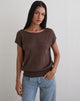 Image of Sinda Scoopback Top in Knit Dark Chocolate