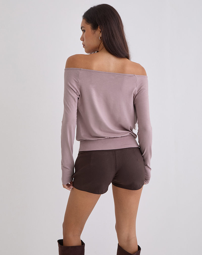 Image of Sore Long Sleeve Cowl Top in Jersey Dusty Mauve