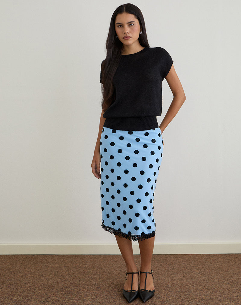 Image of Sorin Deep Waistband Top in Knit Black