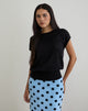 Image of Sorin Deep Waistband Top in Knit Black