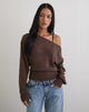 Image of Suena Asymmetric Jumper in Knit Dark Chocolate