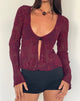 Image of Sukita Cardigan in Sequin Knit Burgundy