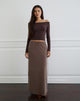 Image of Surina Maxi Skirt in Diagonal Striped Flock Brown and Cream