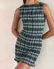 Image of Takayi Mini Dress in Linen Mono Check Green