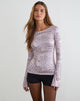 Image of Talindra Long Sleeve Top in Leopard Jersey Lilac