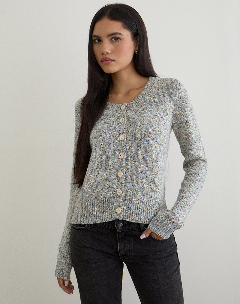 Image of Talira Cardigan in Knit Dark Grey Marl