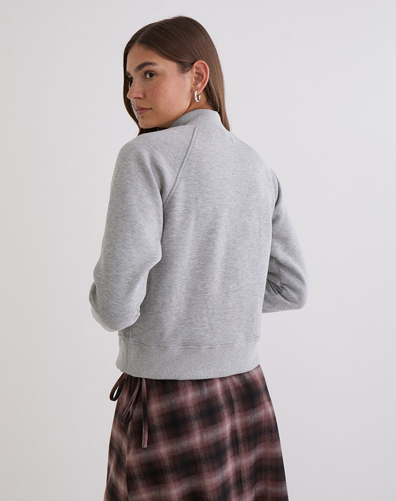 Image of Tamayo Zip Turtleneck Jumper in Grey Marl