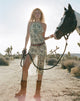 Image of Tanta Midi Dress in Blurred Floral Yellow