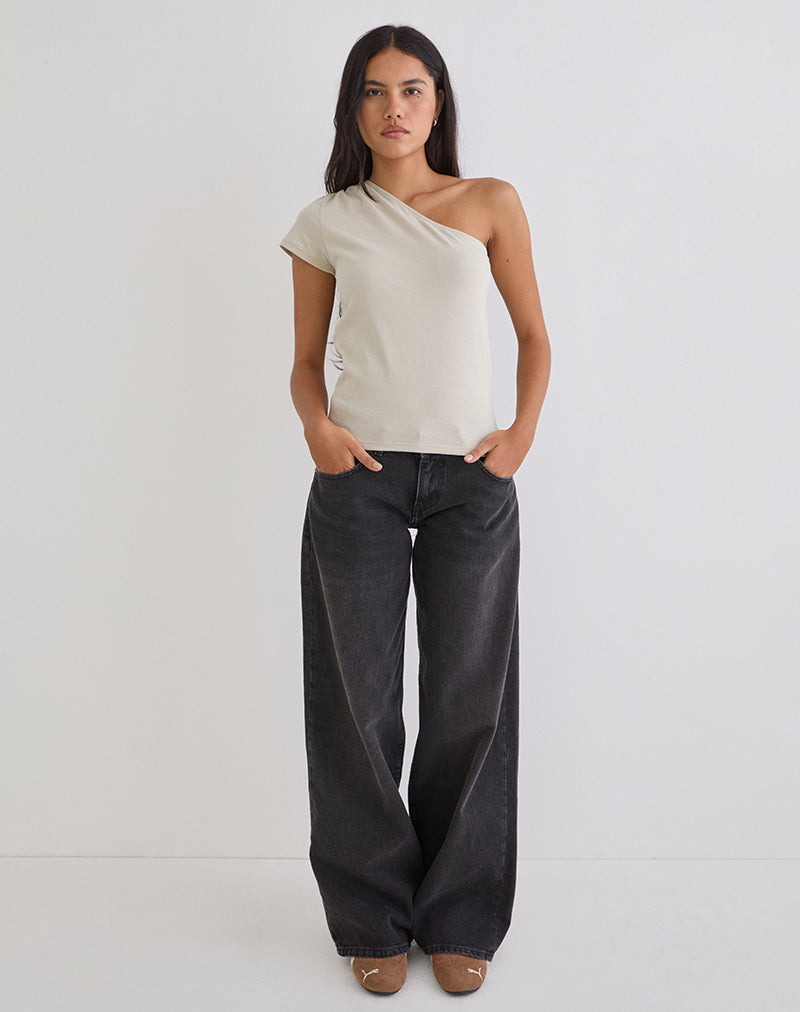 Image of Tokiki One Shoulder Top in Jersey Ecru