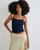 Image of Tomoe Halter Neck Top in Rayon Jersey Navy