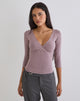 Image of Trudis Wrap Top in Jersey Dusty Mauve